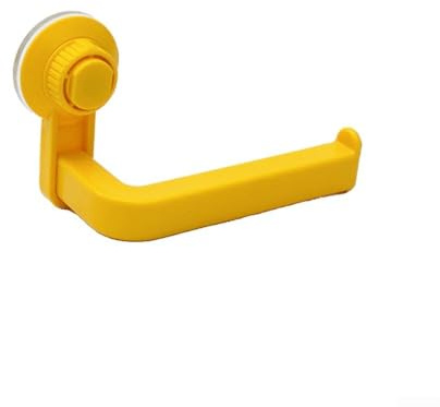 Oniissy Support de papier toilette à ventouse avec support pour salle de bain, installation sans perçage, matériau ABS, taille 10 x 14,5 cm (jaune)