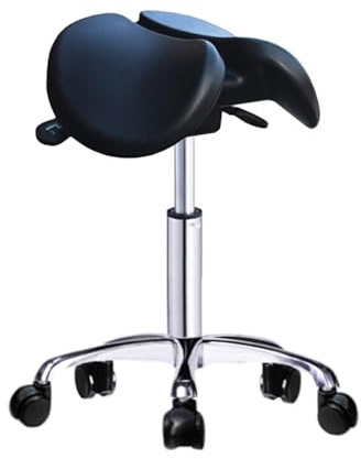 FXLUHAY Taburete Giratorio Ajustable con Asiento de Silla de Montar for Uso Dental, salón de Belleza, masajes y Oficina. Silla de Trabajo sin Pedales for Laboratorios y Estudios.