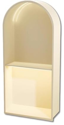 Baodiale Nicho de Ducha de Acero Inoxidable con luz LED, Organizador arqueado, Estante de Pared, no Necesita Azulejos, Estante Empotrado para Almacenamiento en el baño, instalación sobre encimera.
