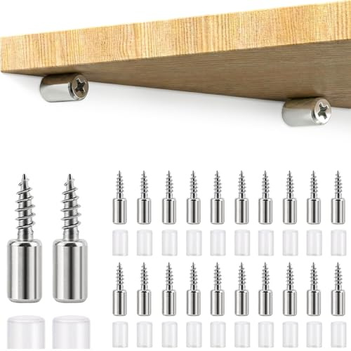70PCS Shelf Support Pegs, 7.5mm Shelf Pins Self Tapping Screws for Cabinet | with Non-Slip Sleeve, Heavy Duty Metal Wardrobe Shelf Pegs for Cabinet Laminate Supports for Wardrobe Furniture Cupboards