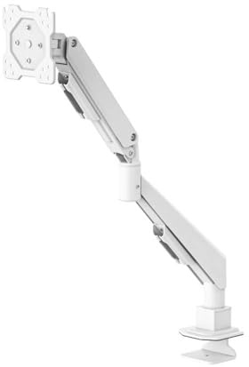 Hama Monitorhalterung, 1 Monitor, 17-35, Gasdruckfeder, vollbeweglich | Monitorarm weiß, schwenkbar, neigbar, höhenverstellbar, 360° drehbar, ergonomisch Arbeiten, Monitorhalter mit Kabelmanagement