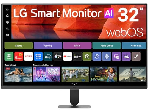 LG Smart Monitor 32U501SB-B 32‑inch Full HD 120Hz for Work, Streaming & Home Office | webOS, ThinQ AI, AirPlay 2, Screen Share, Bluetooth, AI Sound Pro, Remote PC, HDMI, Tilt Stand