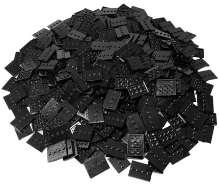 LEGO Parts: Tile, Modified 3 X 4 With 4 Studs In Center - Minifigure Display Base Collector Series (PACK Of 16 - Black)