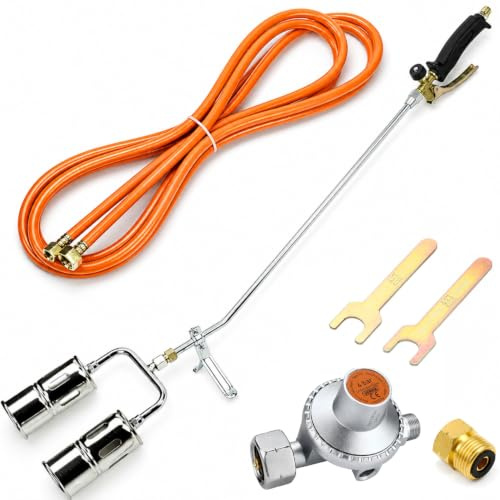 Profi Gasbrenner 110 kW für Dacharbeiten – Dachbrenner mit 2-Düsen-Technologie, Mitteldruckregler 4 bar und Adapter für effizientes und sicheres Arbeiten SN0285R