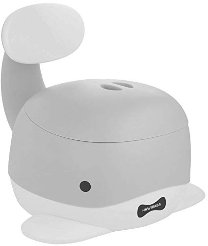 Vasino Portatile per Bambini, Wc Toilette Pipi con Seduta Ergonomica, Antiscivolo, Pratico, Design Balena Grigio Hawibaba
