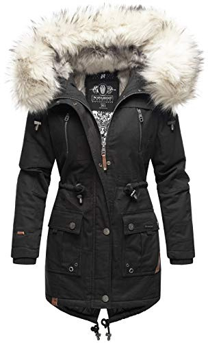 Navahoo Premium Damen Winter Jacke Parka Mantel Winterjacke warm Kunstfell B805