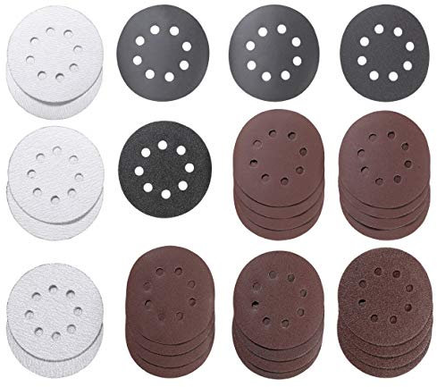 kwb 491985 Set di carta abrasiva / dischi abrasivi 30 pezzi, Ø 125 mm, perforati, per levigatrici