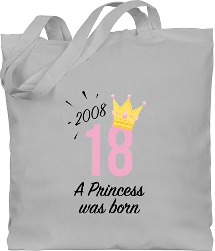 Shirtracer - Baumwolltasche - 18. Geburtstag - Achtzehn Mädchen Princess 2008 schwarz