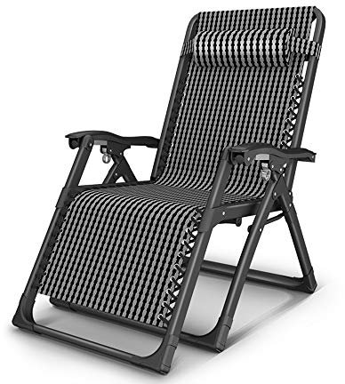 FUFU Deckchairs Liegestühle, Zero Gravity Locking Patio Outdoor-Liegestuhl Übergroßes XL Gepolsterte, verstellbare Liege mit Kopfstütze, 350lbs Klappbar (Color : Without Mattress)