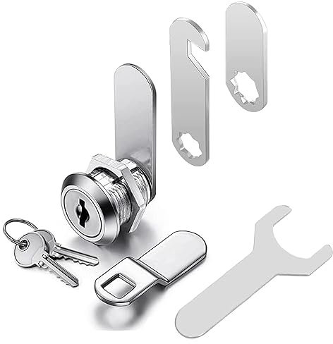 Serrure de sécurité pour boîte aux lettres avec, errure de meubles, 2 clés pour tiroir, ​Serrure de came d'armoire, livré avec 4 plaques de serrure différentes