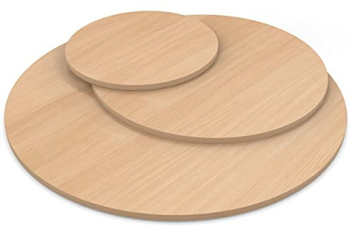 AUPROTEC Tischplatte 19mm rund Ø 1000 mm Buche Holzplatte melaminharzbeschichtet Spanplatte mit Umleimer ABS Kante Auswahl: 100 cm