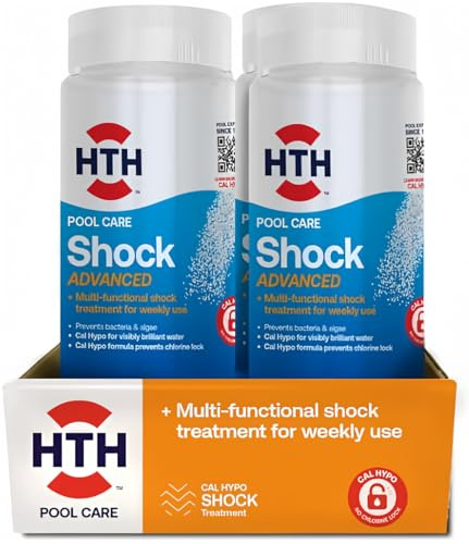 HTH 52043 Pool Care Shock Advanced, Swimming Pool Chemical Prevents Bacteria & Algae, Cal Hypo Formula, 2 lbs (2-Pack)
