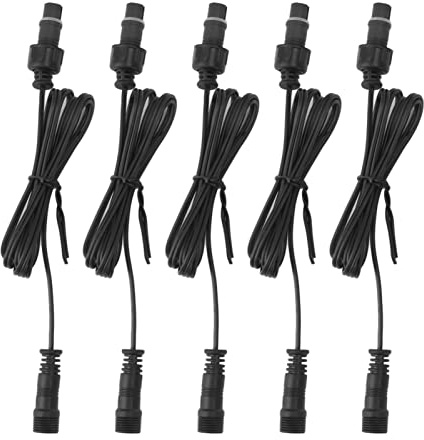 Cavo di Prolunga IP67 5 Pezzi 1m Connettore 2 Pin Maschio Femmina PVC Ignifugo per LED Esterni Plug and Play