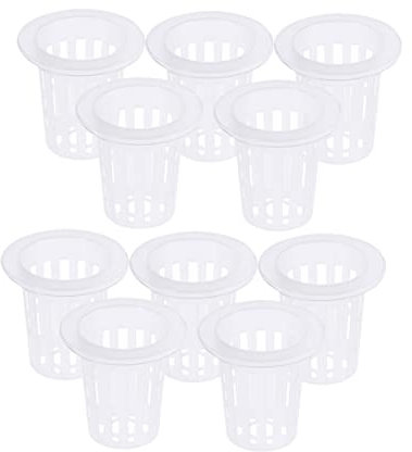 Abaodam 20stücke Transparente Perforierte Netztöpfe Für Erdlose Gemüse Und Orchideenkultur Hydroponik Und Aquaponik Mit Breit Krempe Für Einfaches Greifen Und Löchern Für Drainage
