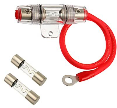 SIGANDG 50A AGU Sicherungshalter mit 8 Gauge AWG 1ft Stromkabel - 99,9% Sauerstofffreies Kupfer