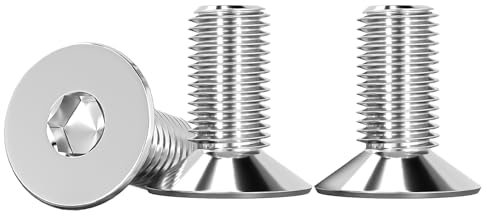 Drenky 10 Stück M8 X 16mm Senkkopfschrauben Edelstahl V2A VA A2 Schraube mit abgesenktem Kopf DIN 7991 / ISO 10642 Senkschraube Rostfrei Silber Innensechskant Schrauben Metrisches Regelgewinde