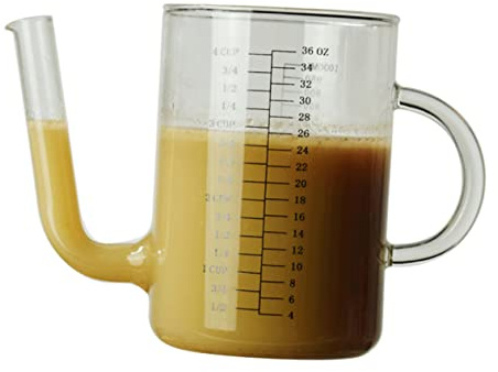 Garneck Heat-Resistant Glass Oil Kettle Scale 1000ml, Multipurpose Juice and Cold Water Pot for Kitchen and Home Use