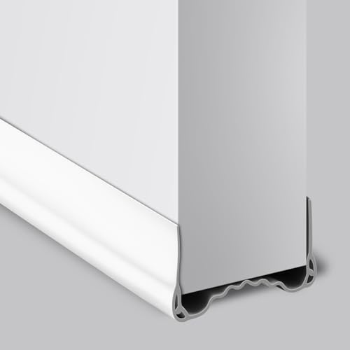 Flintronic Zugluftstopper für Türen, 1m Silikon Türdichtung, für 3.5-5cm Dicke Türen mit Einem Spalt Unten von 0.35-2cm Geeignet, Luftzugstopper für Tür Dichtung Unten Schallschutz Kälteschutz(Weiß)