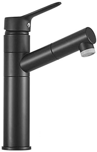Wasserhahn Bad für Waschbecken Wasserhahn Bad Waschtischarmatur Ausziehbar Einhebelmischer mit 2 Strahlarten Badarmaturen Mischbatterie Waschtischmischer mit Ausziehbar Brause Schwarz