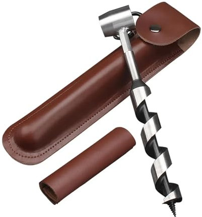 1inch X 10inch Bushcraft Hand Auger Wrench, Hand Auger Wrench With Protective Case Woodworking Drill Bit For Camping Outdoor Hiking