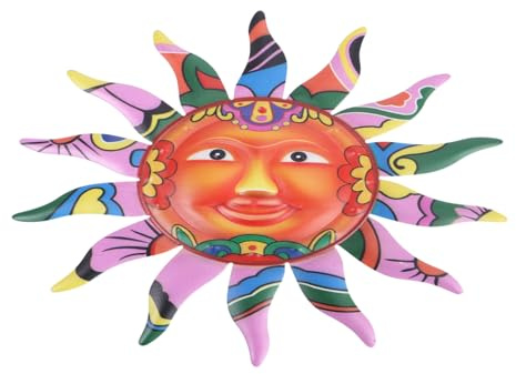 Ciieeo Sun Shaped Wall Hanging Decor Iron Pink for Boys and Girls Room | Rustproof Iron Craft, Vivid Colorful Realistic Design, Charming Accent, Suitable for Shopping Mall Display