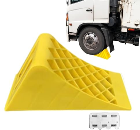 Unterlegkeile – Hochleistungs-Reifenstopper, Rutschfester Fahrzeugkeil | Hochleistungs-Radblöcke aus Gummi, Radstabilisatoren für Autos, LKWs, Wohnmobile und Anhänger 39 x 16 x 18 cm