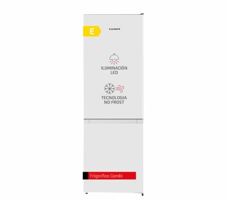 Corberó - Frigorífico Combi | CCHS18064W | No Frost | 292L | 179 cm| Luz LED | Cajón Crisper | Estanterías de cristal ajustables | Hueveras y Cubiteras | Blanco