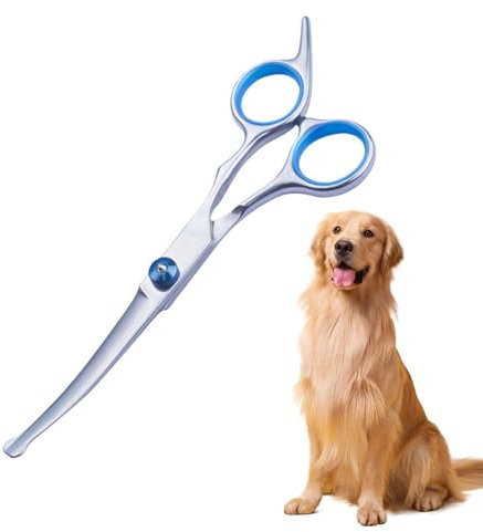 Hundeschere,Hunde Schere,Schere Haare Schneiden,Hundescheren Set Profi,Haarschere,Fellschere Hundeschere Gebogen,Grooming Pfotenschere für Hunde,Gebogene Fellschere Hundehaare Schneiden,Haarschere
