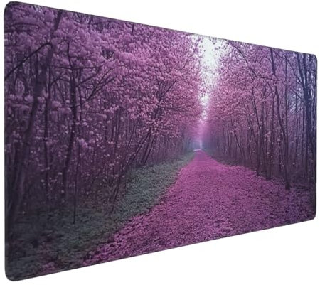 Gaming Mauspad XXL Lila Mousepad 800x400x4mm Baum Verlängertes Mauspad Schreibtischauflage,Genähte Kanten Mauspad,Verbessert Präzision und Geschwindigkeit Wasserdicht Geeignet für Büro und Spiele
