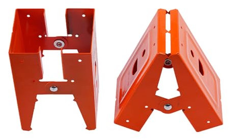 FTVOGUE 2PCS Adjustable Steel Saw Horse Brackets, Non-Slip Teeth Metal Bracket 25° Opening Angle Lock Extension Hinge for Woodworking