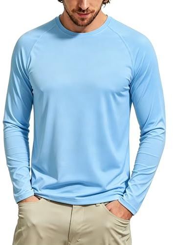 Tansozer Herren UPF 50+ UV Shirt Rashguard Sonnenschutz Schwimmshirt Schnelltrocknend Funktionsshirt Surfen Angeln Wandern Top