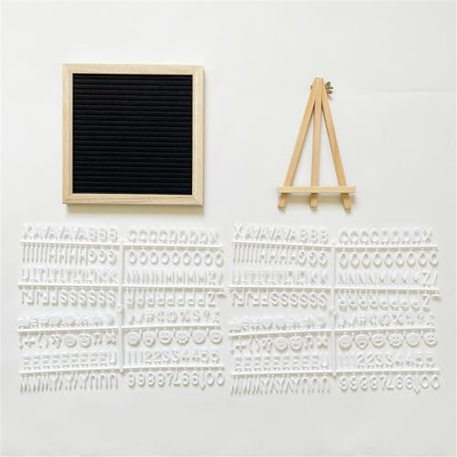 Filz-Briefbrett 20 Cm Mit 340 Buchstaben Und Halterung, Holzrahmen, Nachrichtenschild Für Baby-Ankündigungen, Meilensteine, Bürodekoration, Passwortschild, Bauernhaus-Geschenke (20CM Schwarz)