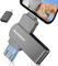 Ruweipan Pendrive para Phone,[Sin App] Memoria Externa 512GB Mini Photo Stick USB 3.0 Transmisión de Alta Velocidad 4 en 1 Pen Drive para Type C-Phone iOS/OTG Smartphone/PC/Laptop,512GB Negro