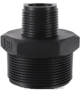 Conector reductor de rosca macho de 1 pulgada a 2 pulgadas con junta de pezón de 16mm conector de agua for riego de jardín y granja, 1 ud.(A)