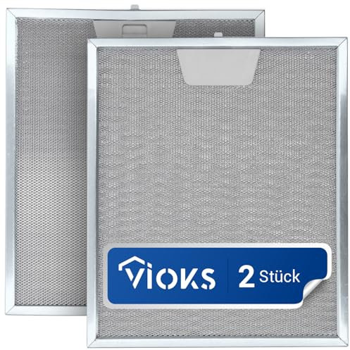 VIOKS 2 filtri metallici per cappa aspirante 300 x 253 x 8 mm per AEG, Electrolux, Faber, Whirlpool ecc