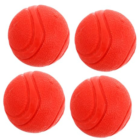 HOMOBABE 4 Stück Interaktiver Katzenball Hundebälle Klein Kätzchen Bälle Für Hunde Kauspielzeug Aus Gummi Kleiner Hundeball Hüpfball Für Katzen Kleine Hundebälle Rot TPR