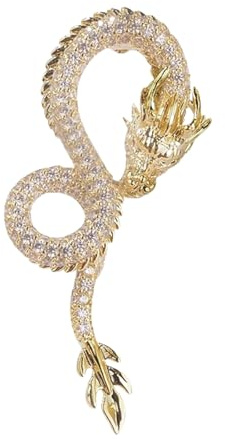Uqezagpa Épinglette en forme de dragon élégante en alliage - Broche délicate en forme de dragon - Ornement tendance chinoise