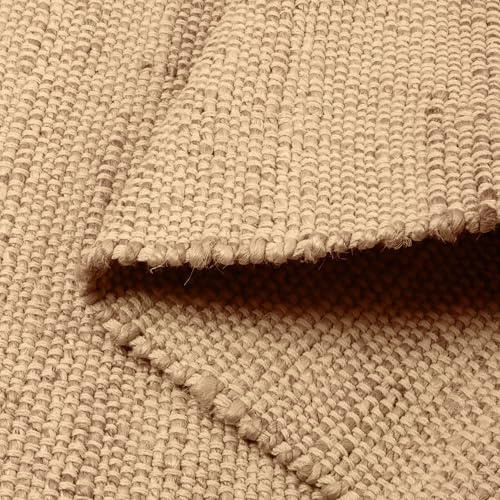 Delara Handwoven Jute and Cotton Area Rug - Natural Rug, Farmhouse Accent Rug for Living Room, Bedroom, or Entryway - Sustainable, Flatweave - (8x10 Natural)