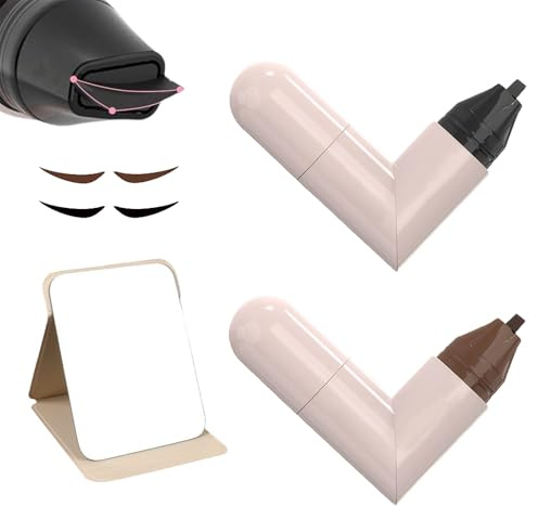 2Pcs Eyeliner Stempel Wing Eyeliner Stamp Doppelendmarker Lidstrich Stempel Eyeliner Stempel Wing Schnell Trocknender Smudge Resistan Anhaltend Wasserfest für Alle Augenformen mit Mini Spiegel