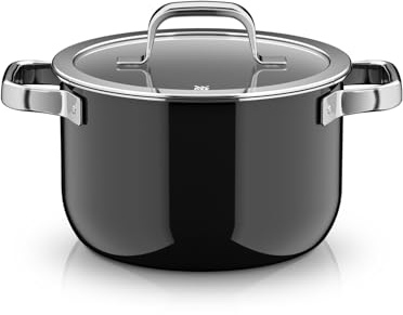 WMF Fusiontec Mineral Pro, Kochtopf mit Deckel, 20 cm, kratzfestes Material, Kochtopf Induktion, für alle Herdarten geeignet, Made in Germany, schwarz, 0520025290