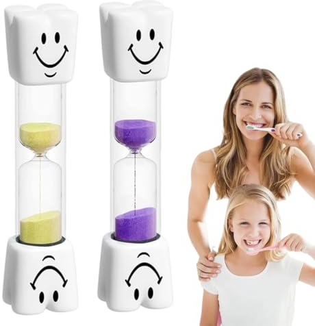 KEQAR Minuteur de Brossage pour Enfants 2 Minutes (Jaune + Violet)