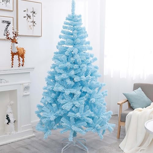 Albero di Natale Blu Floccato Albero Natale Stilizzato per il Soggiorno PVC e Filo Metallico Alberi di Natales Artificiali per Feste, Centri Commerciali, Hotel, Scuole(150cm/59.1)