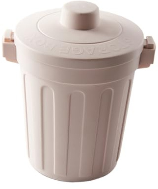 Alipis Papelera de Escritorio Mini de Plástico PP con Tapa Abatible Color Gris Claro Tamaño 10X15 CM Adecuado para Hogar Oficina y Cocina