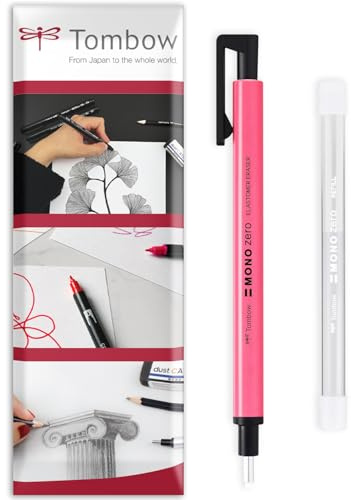 Tombow Mono Zero Eraser Pen with Refills - 2.3mm Round Tip - Neon Pink - Pack of 2 in Envelope Gift Packaging