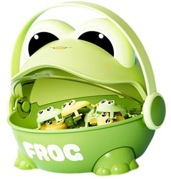 Yunmeryker 30 Stück Springende Frösche Mitmachspiel Frosch Action Hüpftier Kreativ Beschäftigung Aus Langlebigem PP Material Inklusive Aufbewahrungsbox für Baste, GrÜn