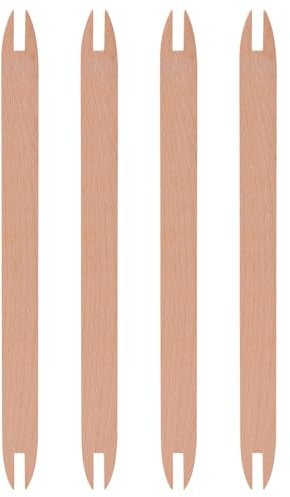 Hemobllo Navette de Tissage en Bois Vintage 4pcs Bords Polis pour Artisanat Créatif et Tricot Facile, Accessoires pour Projets de Pull et Écharpe