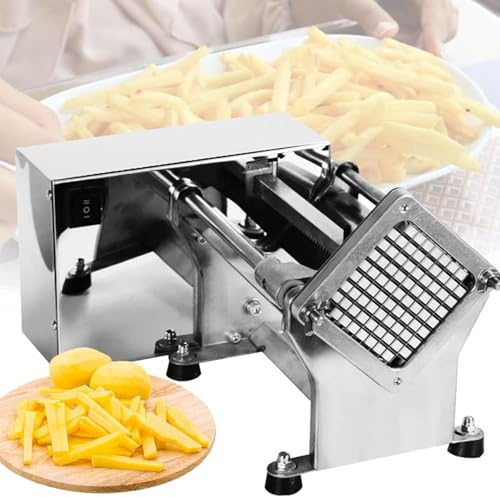 Cortador eléctrico de patatas fritas con 3 cuchillas reemplazables, ideal para patatas, zanahorias y pepinos, perfecto para uso comercial o doméstico
