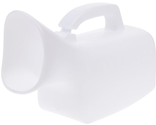 HAPINARY Orinatoio Femminile in Plastica Bianca da 1000ml Tenuta e Design Antigoccia, per Pazienti e Uso in Auto o Trekking