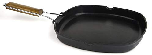 Vier Menaje 621L Asador, Aluminio Fundido, Negro, 28 cm