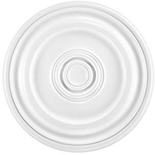 GRAND DECOR Stuckrosette R117, Ø 56cm - Deckenrosette weiß, aus PU hartschaum, Zierelement, Stuck, Wanddeko Wohnzimmer Lampe Polyurethane rund